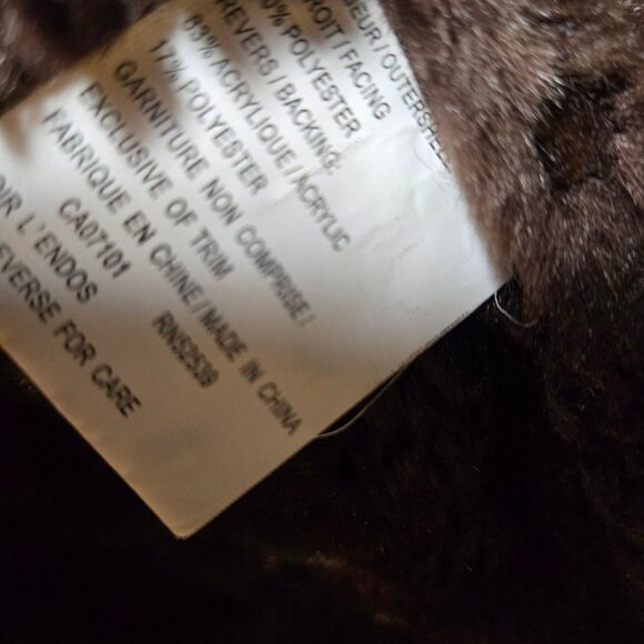 Y2K Penny Lane Coat Size l Boho Brown Faux Suede Brown Faux Fur 3/4 Length - Picture 11 of 11